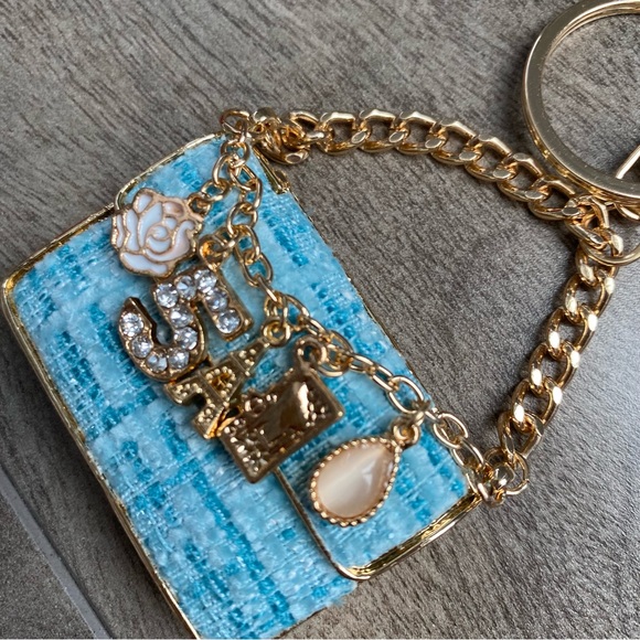 NEW Blue Purse Shape Decorative Bag Charm / Keychain - Non-Branded - Picture 2 of 4